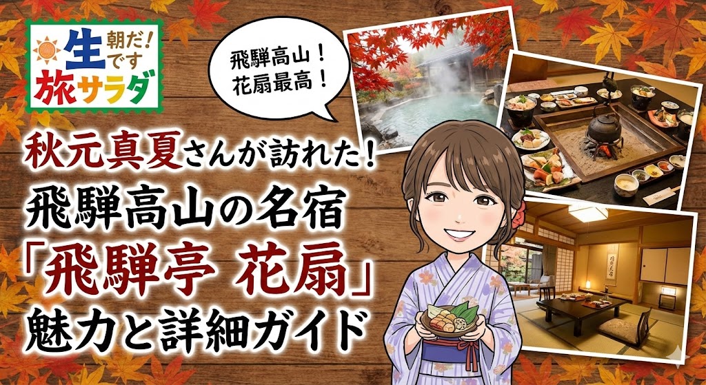 朝だ！生です旅サラダで秋元真夏さんが訪れた飛騨高山の温泉宿「飛騨亭 花扇」の魅力と宿泊ガイド 3