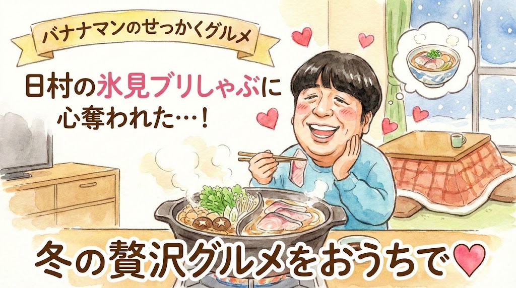 【バナナマンのせっかくグルメ】日村絶賛！富山県氷見市の宿『信貴館』と割烹若竹の寒ブリしゃぶしゃぶを完全解説 3