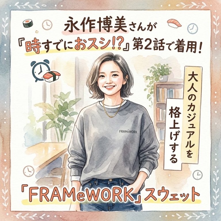 ドラマ『時すでにおスシ！？』で永作博美さん着用！FRAMeWORKのスウェットが大人可愛くて万能すぎる！ 9
