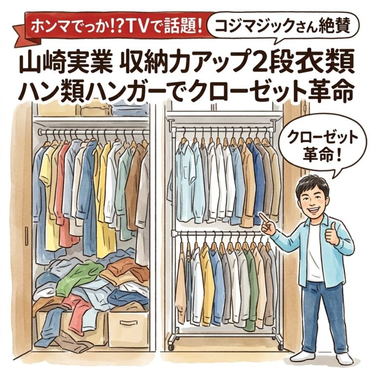 ホンマでっか！？TVで話題！コジマジックさん激推しの山崎実業「2段衣類ハンガー」でクローゼットの収納力が倍増 13