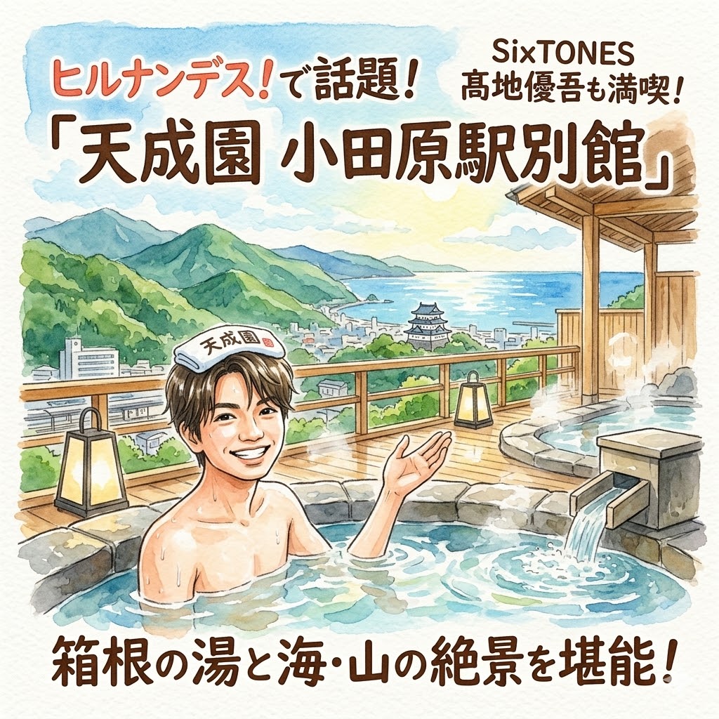 ヒルナンデスで話題！SixTONES髙地優吾さんも訪れた小田原の特等席「天成園 小田原駅別館」を徹底ガイド 3