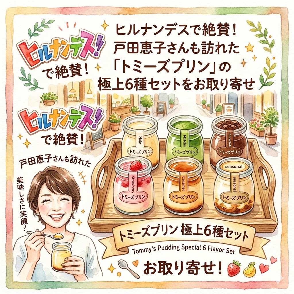 ヒルナンデスで絶賛！戸田恵子さんも訪れた「トミーズプリン」の極上6種セットをお取り寄せ 11